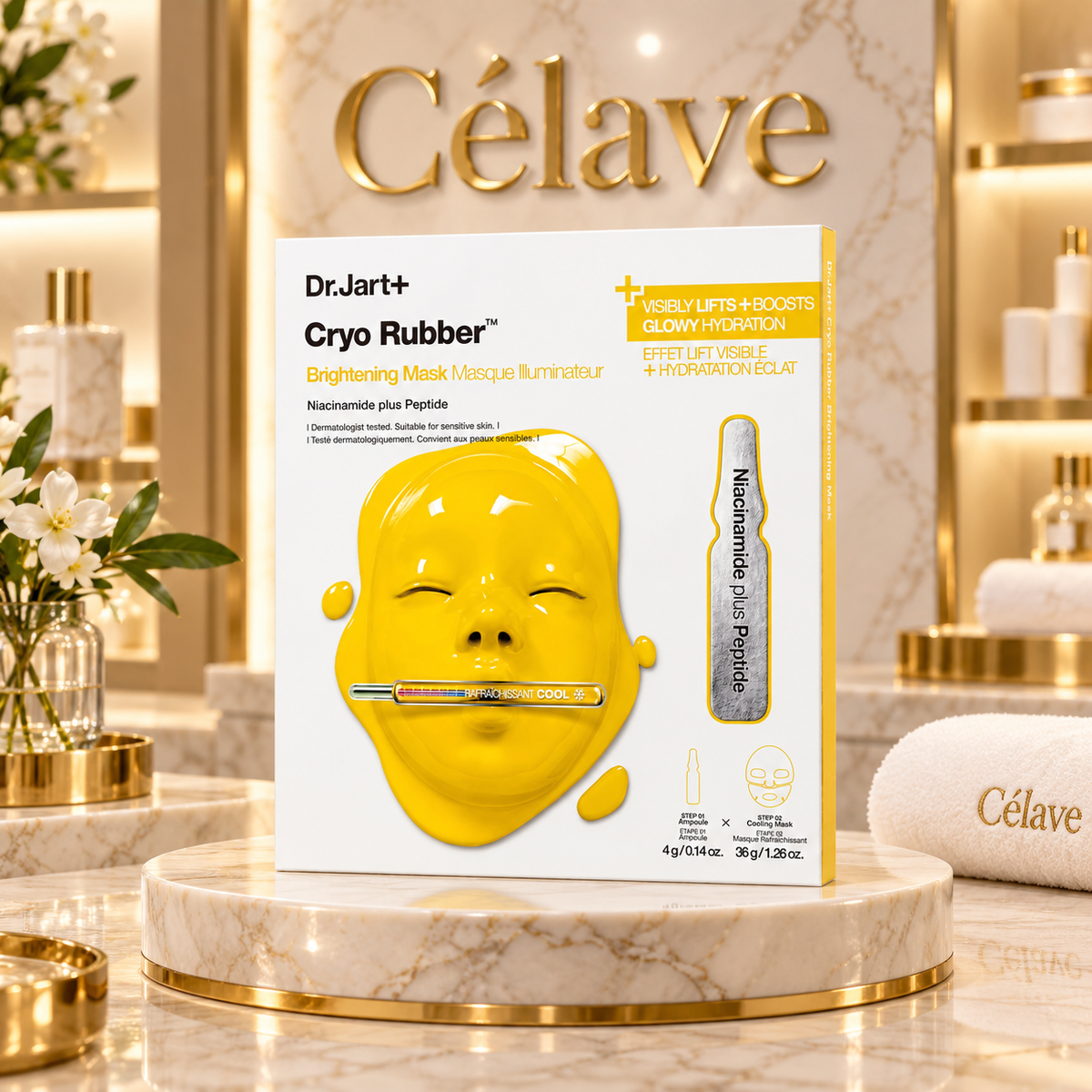 Cryo Rubberقناع هيدروجيل  لتفتيح البشرة مع النياسيناميد