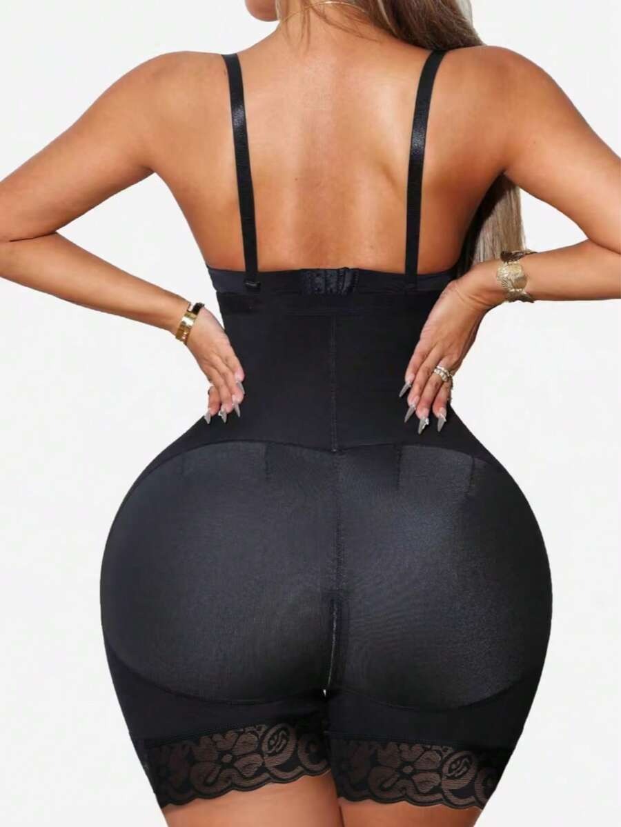 قطعة واحدة من ملابس تشكيل الجسم، مشد الخصر ورفع المؤخرة، تصميم سحاب جانبي بفتحة V عميقة، مناسب للارتداء اليومي والرياضة واللياقة البدنية