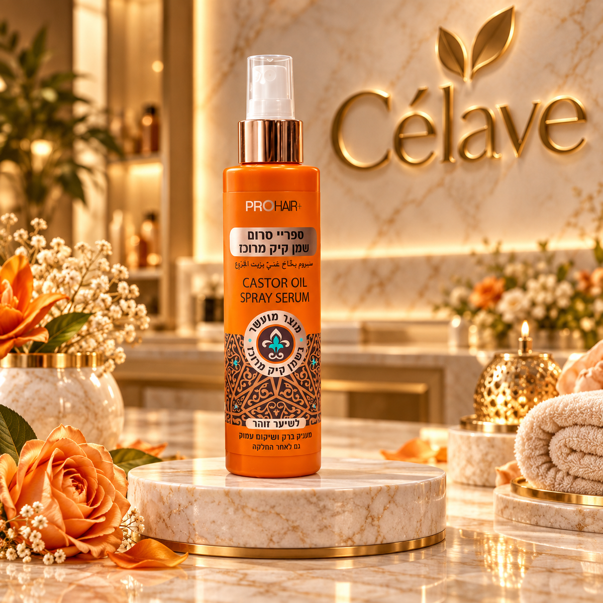 ProHairبخاخ مصل الشعر المرمم الغني بزيت الخروع من