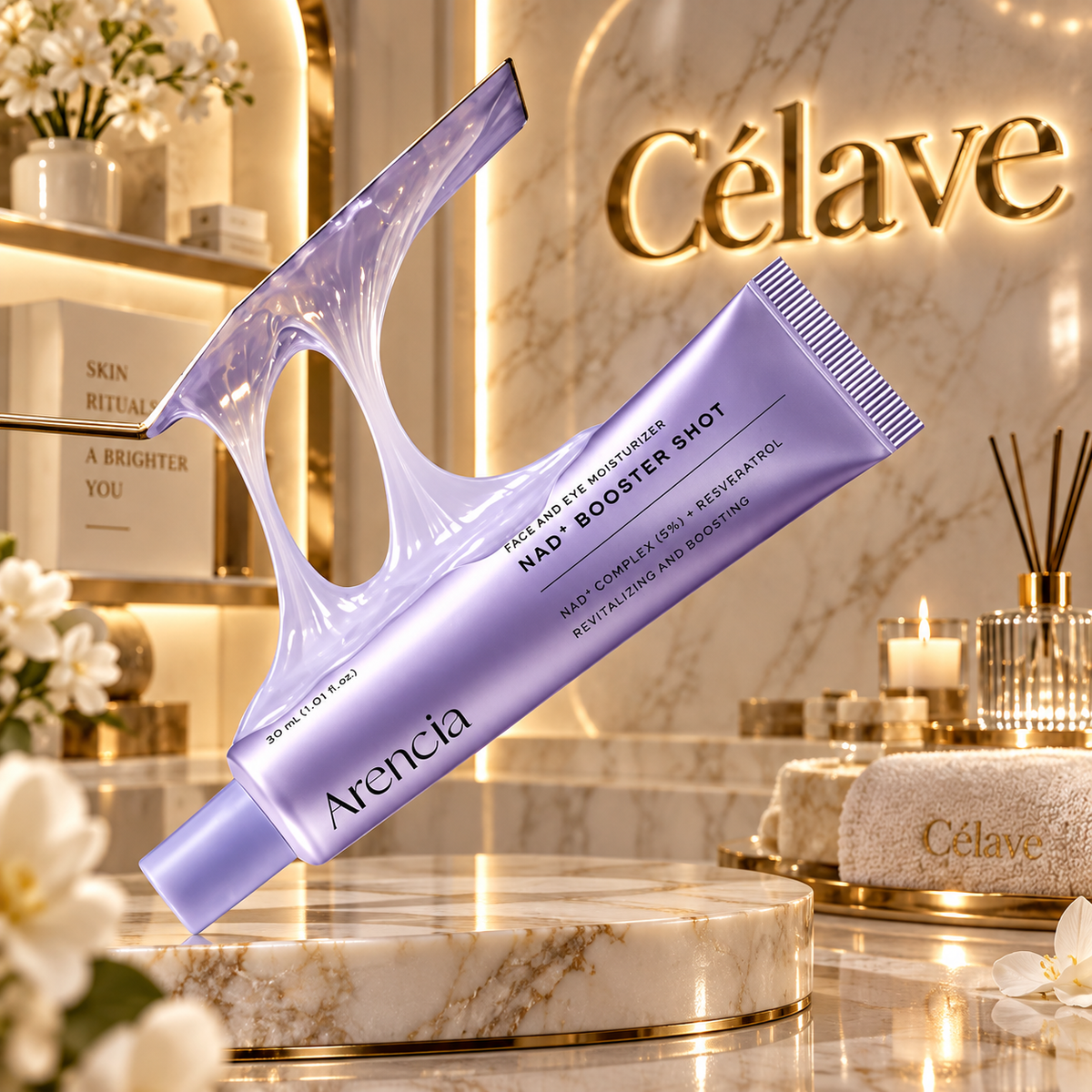 مرطب كوري Arencia NAD+ Booster Shot Face  Eye Moisturizer للعناية بالبشرة ومنطقة محيط العين