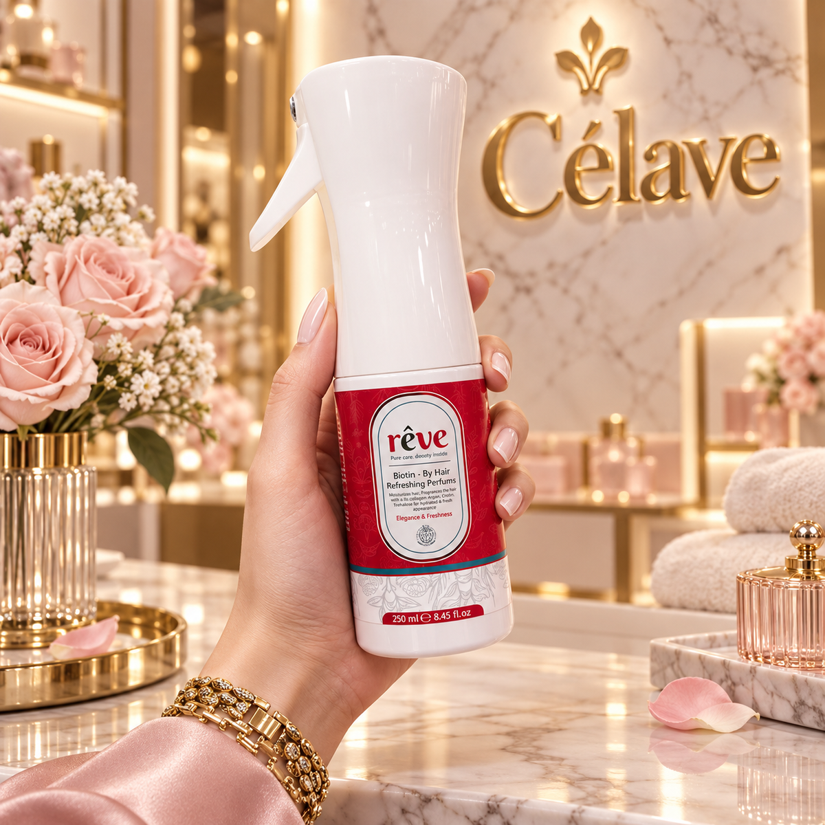 عطر شعر بالبيوتين المنعش ، رائحة زكية وترطيب عميق للشعر