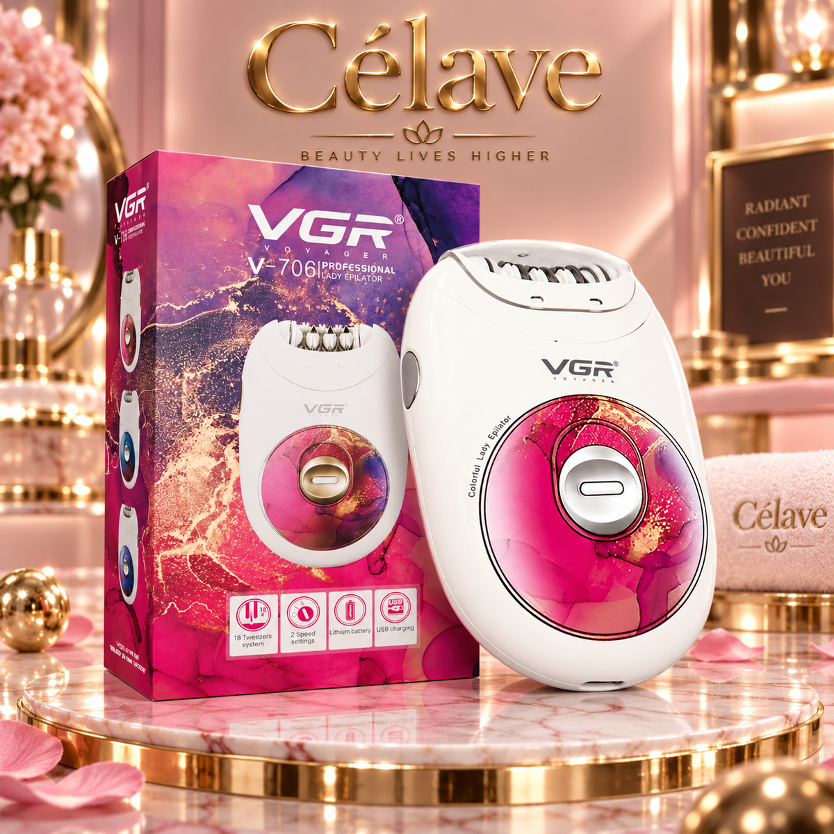 VGR V-706 للنساءآلة إزالة الشعر