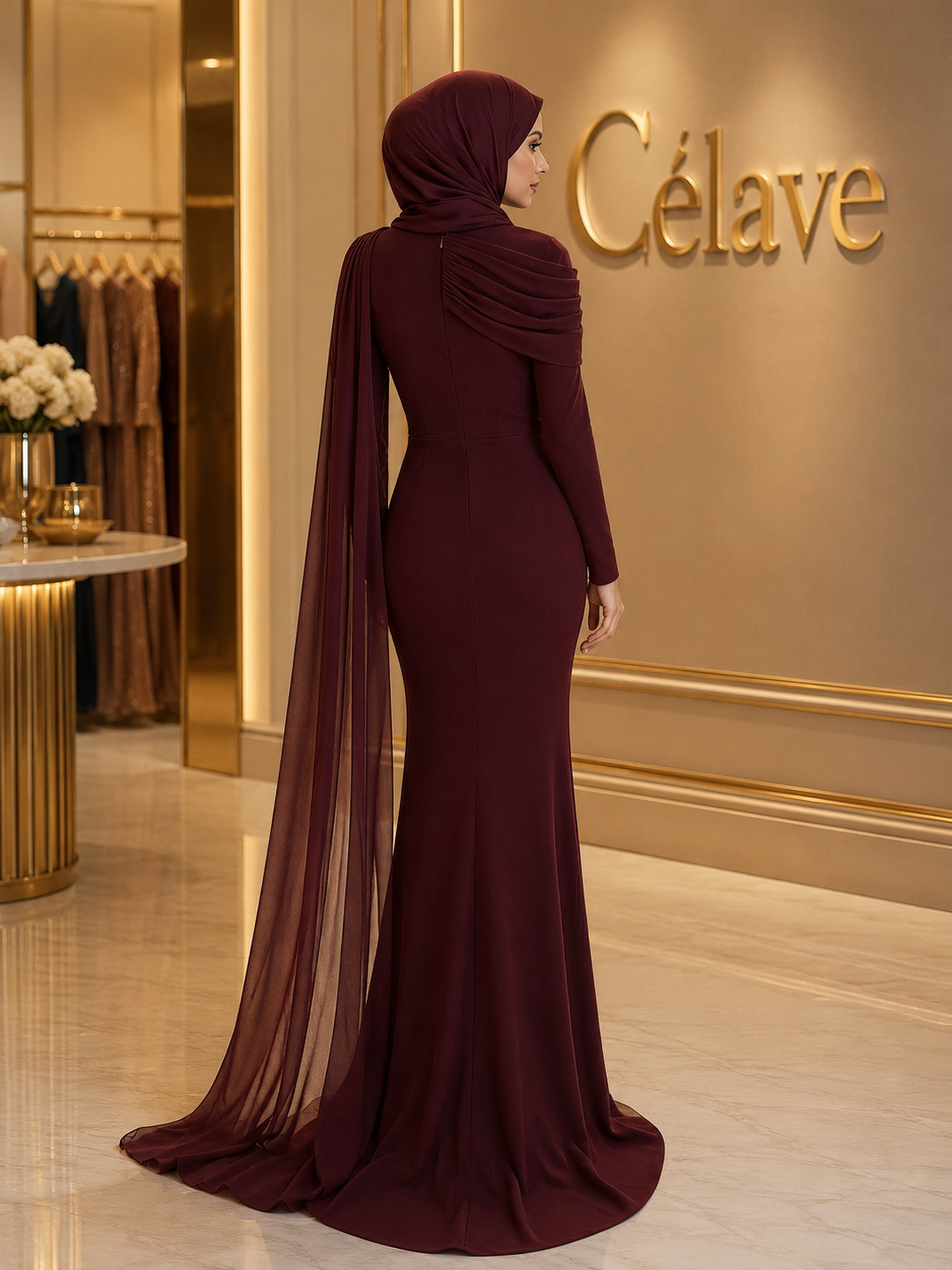 وشاح قماشي مرن أنيق وعصري وعاطفي مع حافة مكرمشة، ذيل سمكة، وذيل صغير، مناسب لضيوف الزفاف والمناسبات والأعياد والعطلات وحفلات الزفاف وفساتين الإكرام