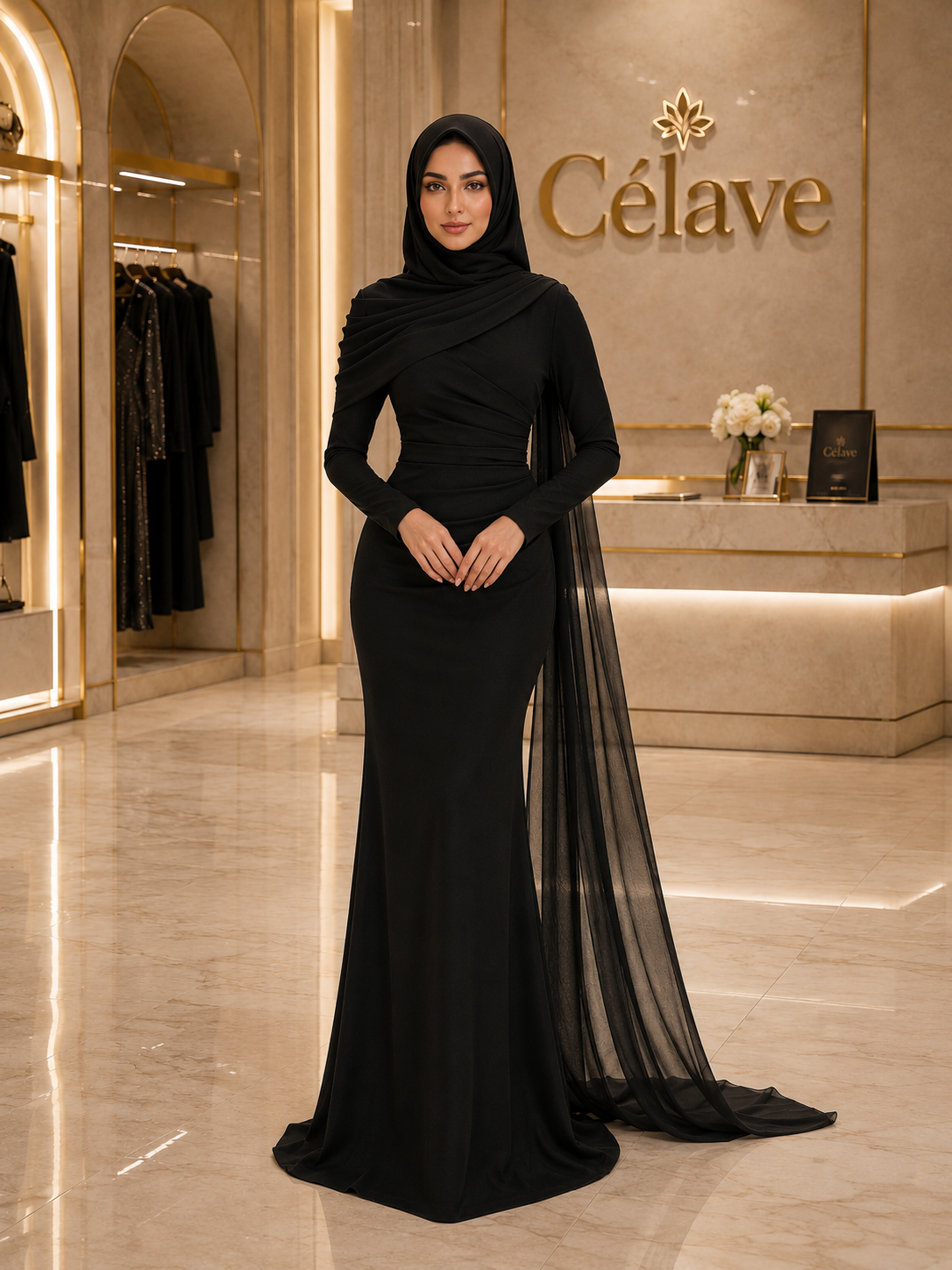 وشاح قماشي مرن أنيق وعصري وعاطفي مع حافة مكرمشة، ذيل سمكة، وذيل صغير، مناسب لضيوف الزفاف والمناسبات والأعياد والعطلات وحفلات الزفاف وفساتين الإكرام